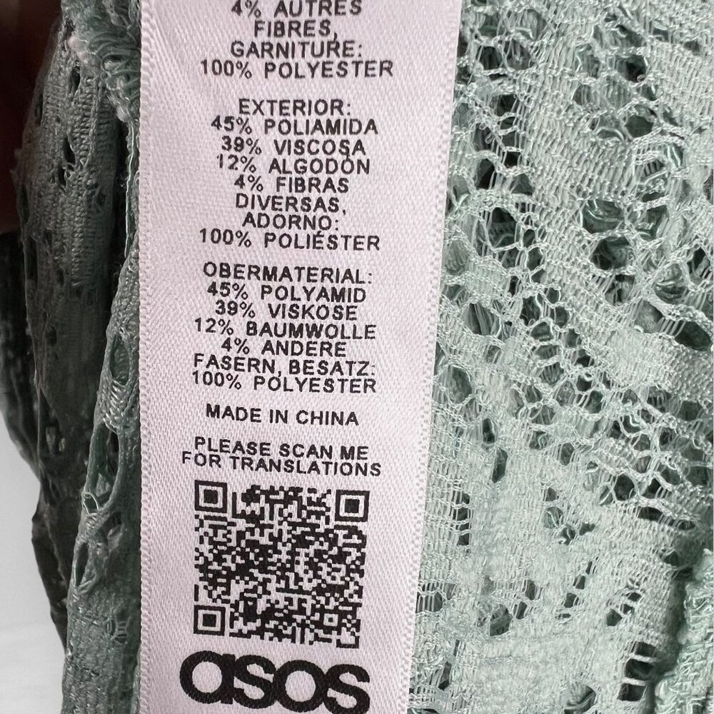 ASOS Maternity 8 Flutter Sleeves Midi Wrap Dress Sheer Not Lined - Picture 9 of 11
